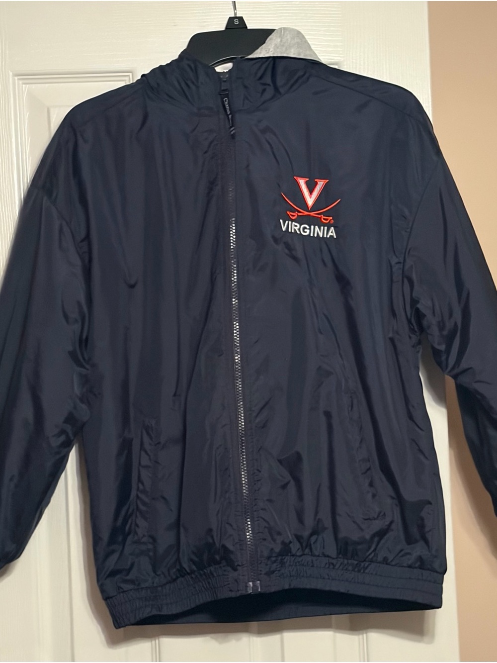 Charles River Apparel Navy Windbreaker with University of Virginia Logo - Boys L